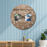 Relógio Grande Melhor Netos Nana E Papa 2 Fotocolagem Madeira<br><div class="desc">Presente único de avós para o Natal - Relógio personalizado com fotos,  nome e mensagem de netos.</div>