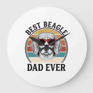 Relógio Grande Melhor Pai Beagle de Todos os Tempos Camisa Vintag