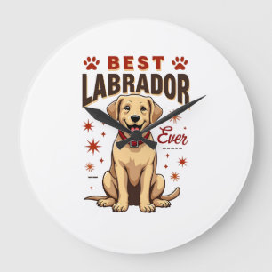 Relógio Grande Melhor Pai/Mãe de Labrador de Todos os Tempos Vint