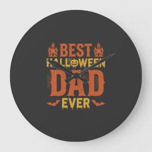 Relógio Grande Melhor Papai de Halloween Já Desenho Vintage Distr