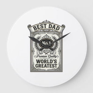 Relógio Grande Melhor Papai Gravação Vintage Dia dos Pais