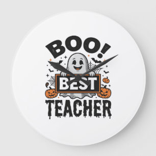 Relógio Grande Melhor Professor Boo Design de Halloween Vintage p