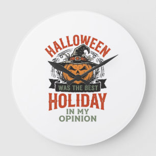 Relógio Grande Melhor Roupa de Abóbora Vintage do Halloween Desig