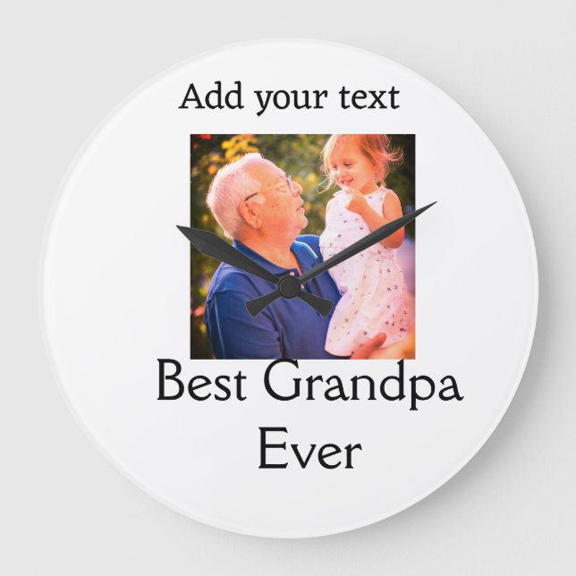 Relógio Grande Melhor vovô de alguma vez fotógrafo do avô. (Frente)