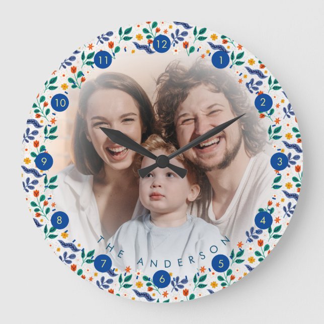Relógio Grande Memória de colagem de fotos grandes da família per (Frente)