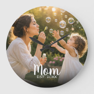 Relógio Grande Memória de Foto de Família Estabelecida pela Mamãe