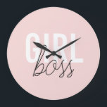 Relógio Grande Menina blush de tipografia chefe<br><div class="desc">Menina blush de tipografia chefe</div>