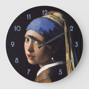 Relógio Grande Menina de Johannes Vermeer com um brinco da pérol