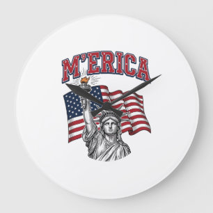 Relógio Grande MERICA Vintage Liberdade Patriótica