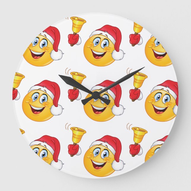 RELÓGIO GRANDE MERRRRRY CHRISTMAS WITH SANTA EMOJI CLOCK (Frente)