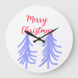 Relógio Grande Merry Natal - Pinheiros de pinheiros roxos