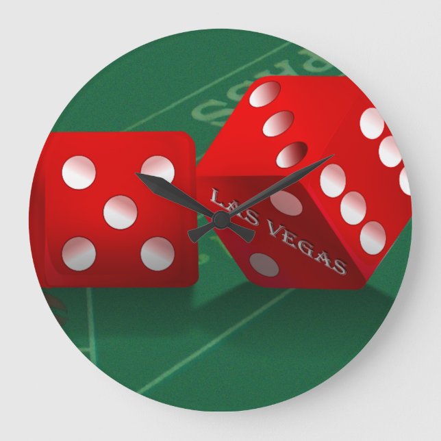 Relógio Grande Mesa Com O Dice Las Vegas (Frente)