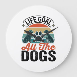 Relógio Grande Meta da Vida Todos os Cães Design de Amante de Cãe