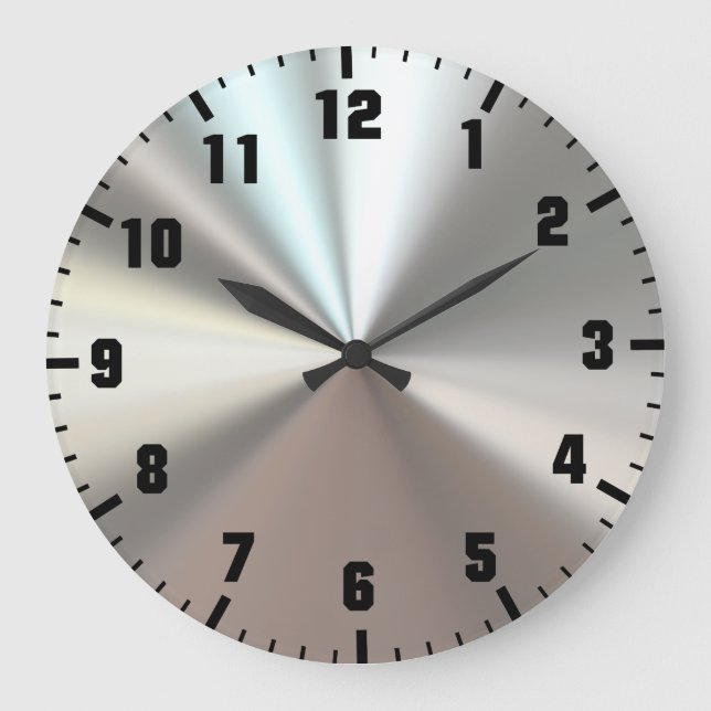 Relógio Grande Metal de prata artístico (Frente)