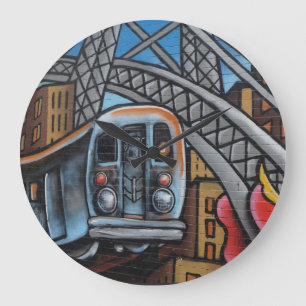 Relógio Grande Metrô de trem grafite urbano