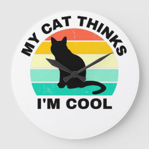 Relógio Grande Meu Gato pensa que sou Legal