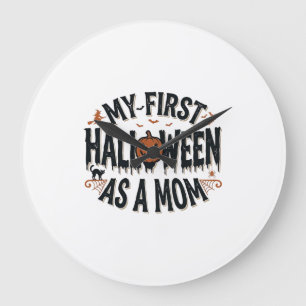 Relógio Grande Meu Primeiro Halloween como uma Mamãe Desenho Vint