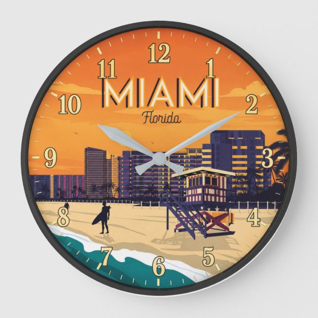 Relógio Grande Miami Florida Beach (Frente)