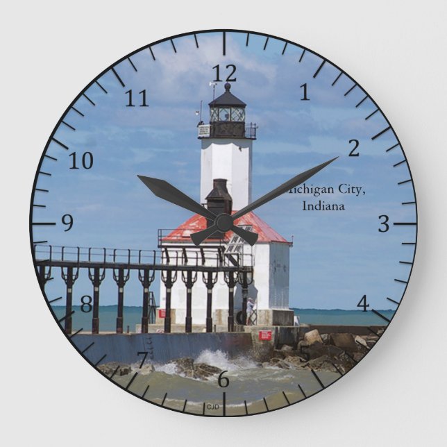 Relógio Grande Michigan City Pierhead Light clock (Frente)