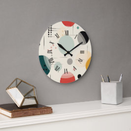 Relógio Grande Mid century colorful geometric pattern
