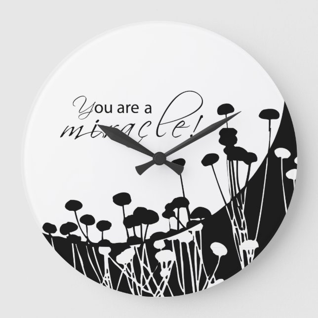 Relógio Grande Milagre de recuperação, preto e branco (Frente)