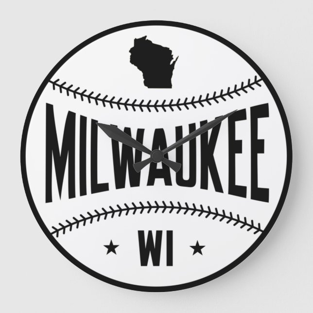 Relógio Grande Milwaukee Baseball Clock (Frente)