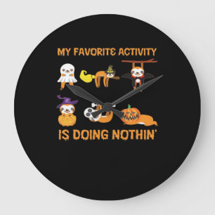 Relógio Grande Minha Atividade Favorita É Não Fazer Nada Sloth Re