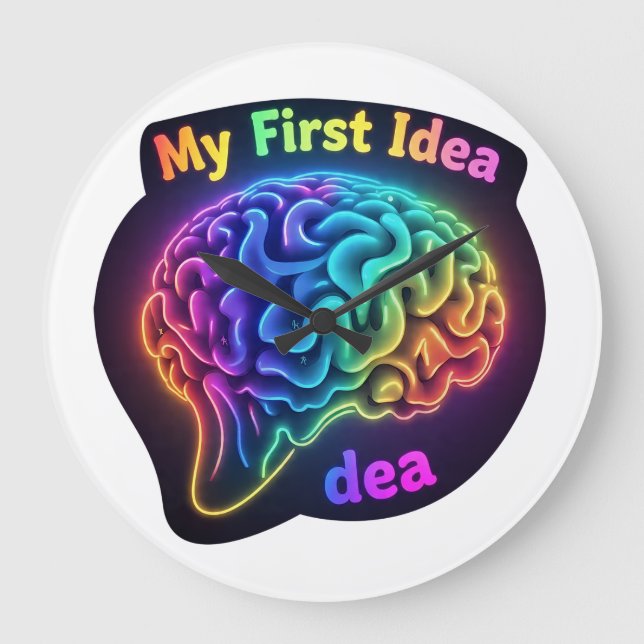 Relógio Grande Minha primeira ideia - Design criativo e inspirado (Frente)