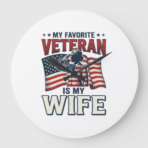 Relógio Grande Minha Veterana Favorita É Camisa Patriótica Da Min