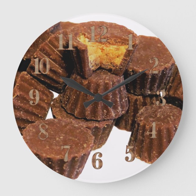 Relógio Grande Mini Chocolate and Peanut Butter Treats Wall Clock (Frente)