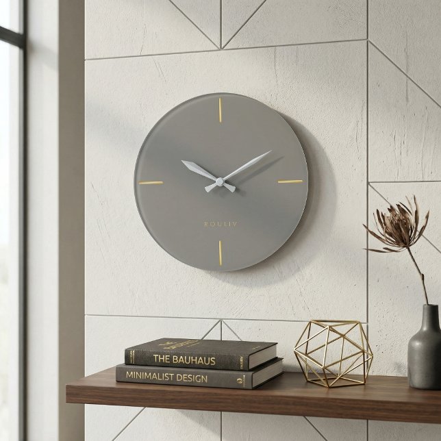 Relógio Grande Minimalist Architectural Wall Clock - Modern  (Minimalist Architectural Wall Clock - Modern Single Line Art - Quiet Luxury Home Office Decor)