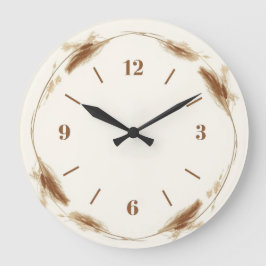 Relógio Grande Minimalist Botanical Wall Clock with Dried leaves