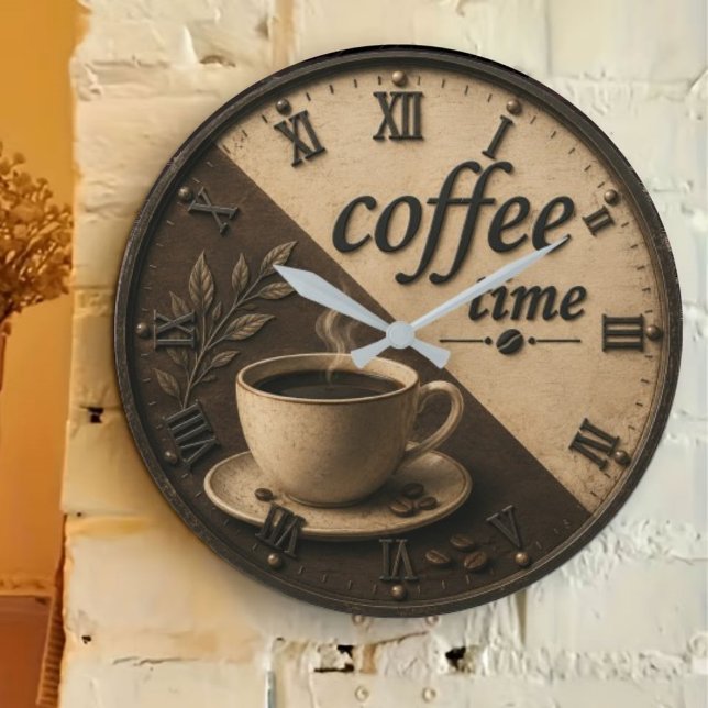 Relógio Grande Minimalist Coffee Time (Criador carregado)