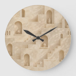 Relógio Grande Minimalist Desert Architecture Wall Clock