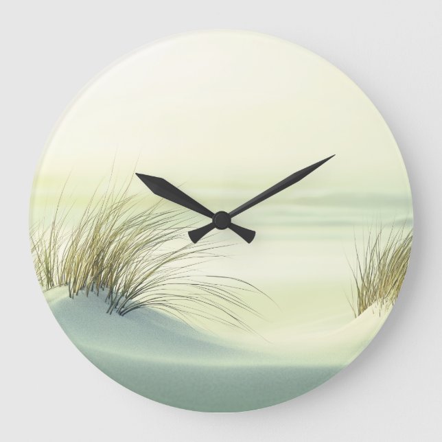Relógio Grande Minimalist Serene White Sand Dunes Beach (Frente)