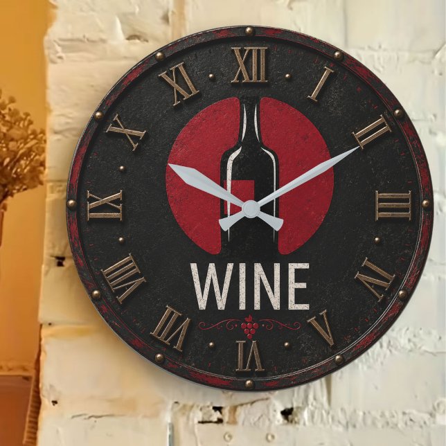 Relógio Grande Minimalist Wine (Criador carregado)