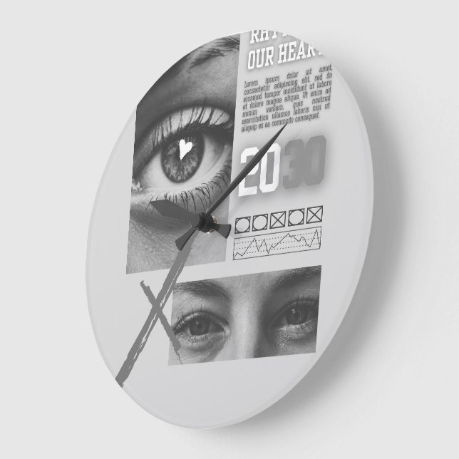 Relógio Grande Minimalist Wood Wall Clock – 10" (Ângulo)