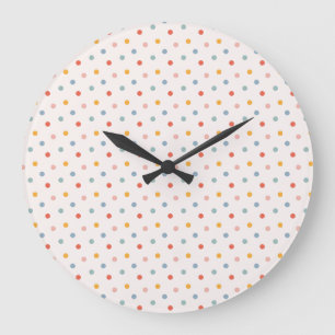 Relógio Grande Minimalista Abstrato Pequenos Pontos Tons Terrosos