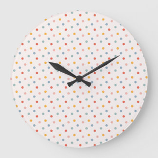 Relógio Grande Minimalista Abstrato Pequenos Pontos Tons Terrosos