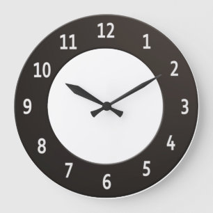 Relógio Grande Minimalistic preto e branco