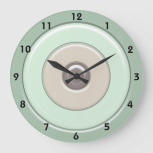 Relógio Grande Mint & Coffee Circles & Bullseye com números