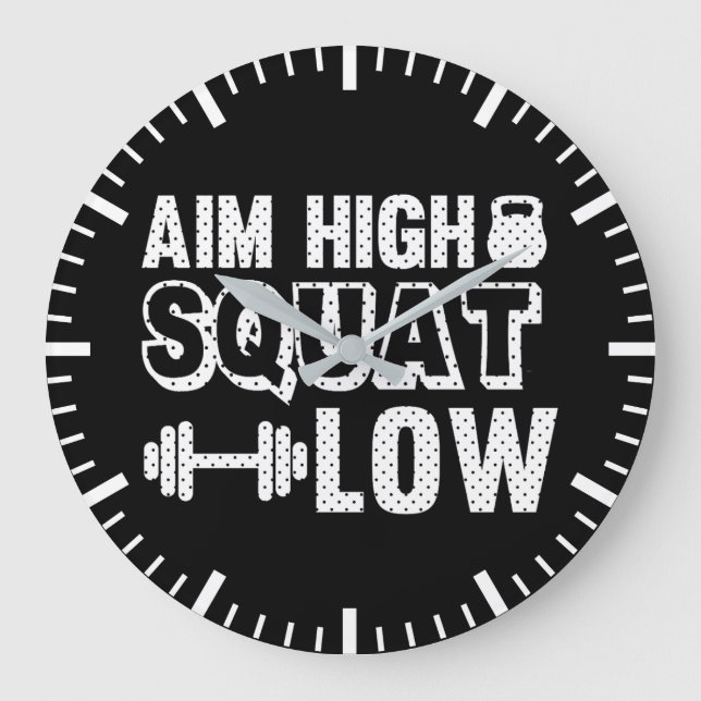 Relógio Grande Mire High Squat Low - Motivação de Workout de Gym (Frente)