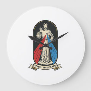 Relógio Grande Misericórdia Divina Jesus Vintage