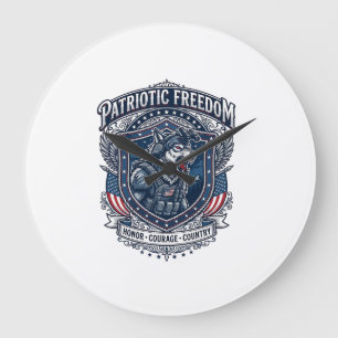 Relógio Grande Missão Noturna Patriótica Patriota Lobo Militar In