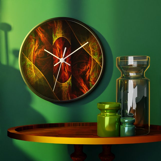 Relógio Grande Mística Abstrato da selva (Mystique Jungle Abstract Art Round Wall Clock)
