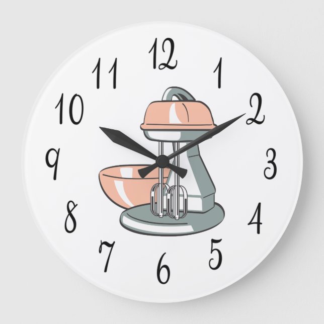 Relógio Grande Misturador de cozinha nostálgica (Frente)