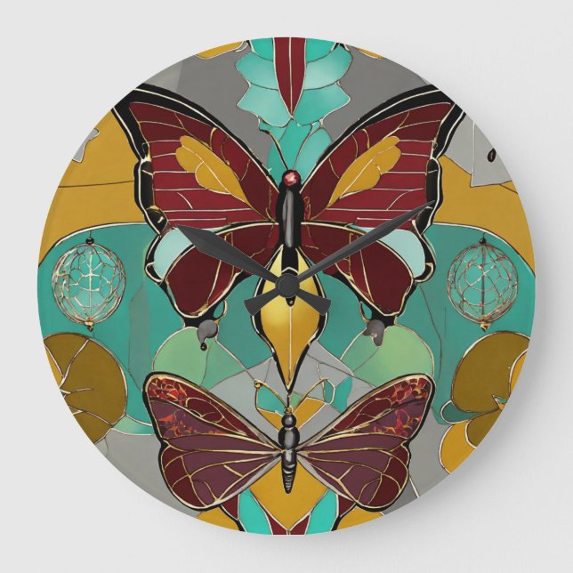 Relógio Grande Modas de Flutter: Camisetas De Borboleta Whimsical (Frente)