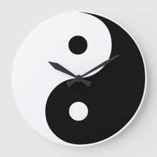 Relógio Grande Modelo preto e branco da ilustração de Yin Yang