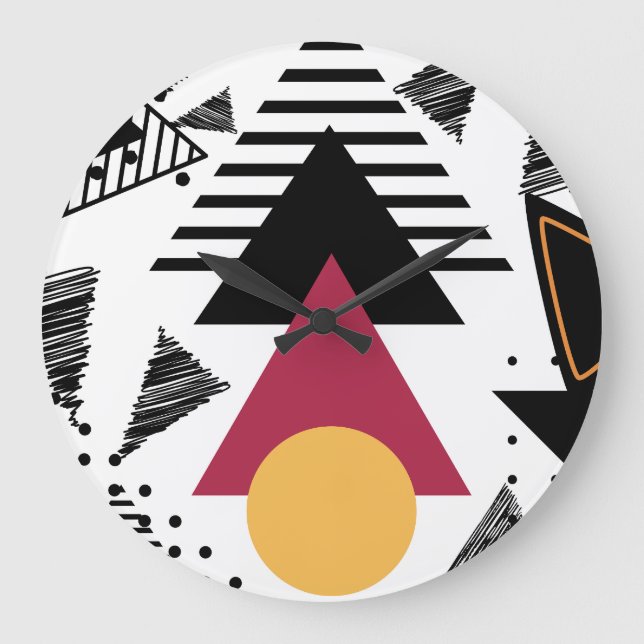 Relógio Grande Modern Abstract geometric art (Frente)