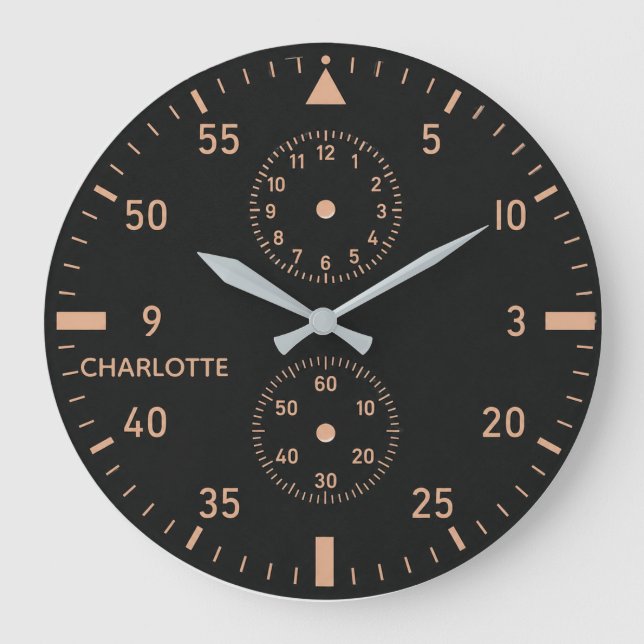 Relógio Grande  Modern Aviation Instrument  Pilot Chronograph (Frente)